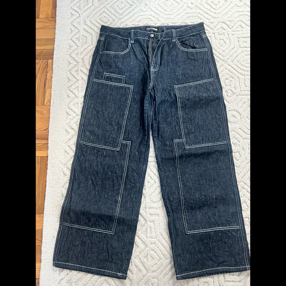 Dark denim contrast jeans